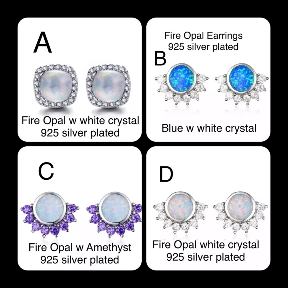 🧿BUY1•GET1•FREE🧿 Fire Opal Earrings 925 Silver